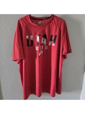 Russell Athletic University Utah Utes Football T-shirt Mens 2XL Red